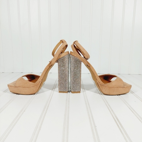 Asos Design Noun Platform Barely There Embellished Heeled Sandals F781 - Picture 7 of 12